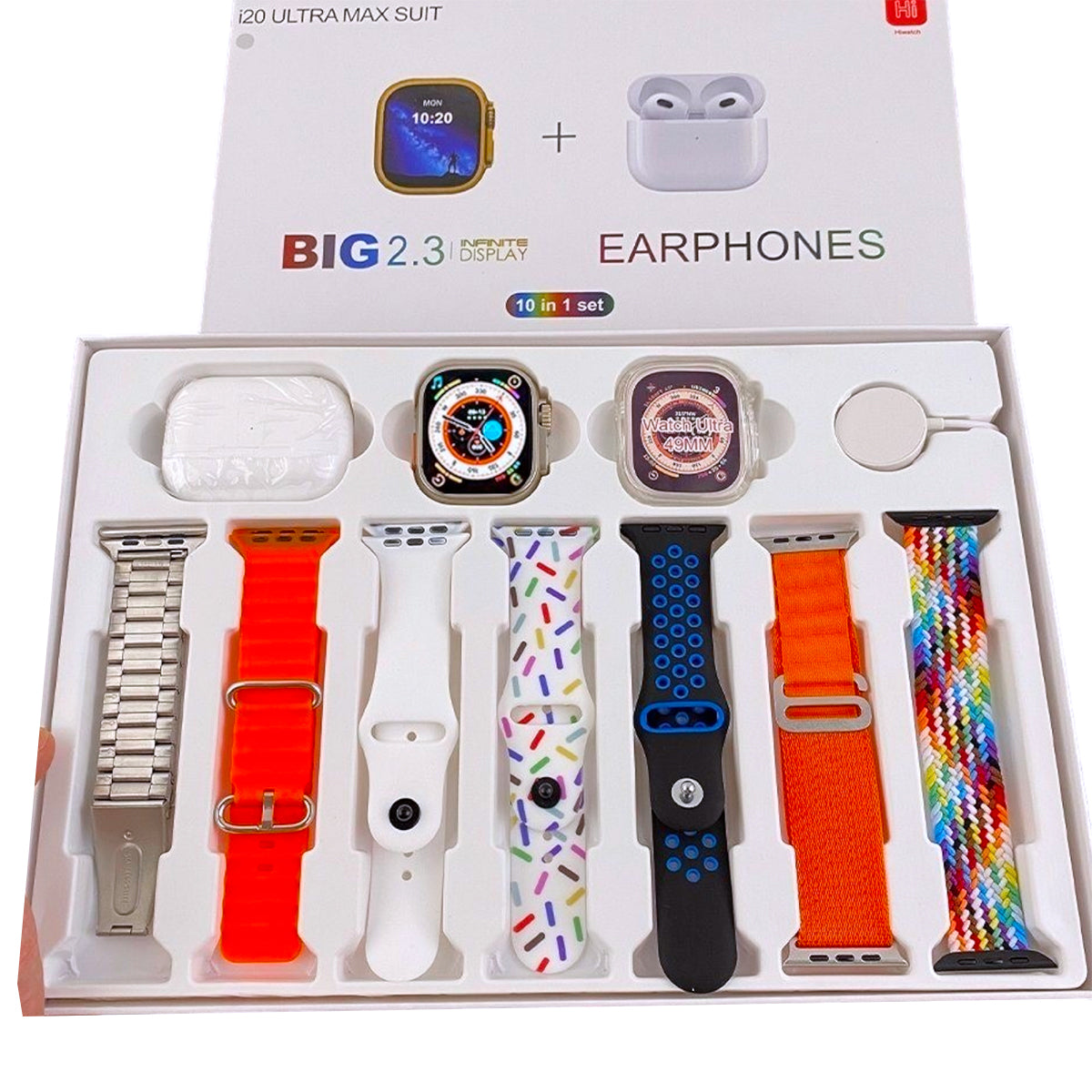 i20 ultra max suit smartwatch with earbuds